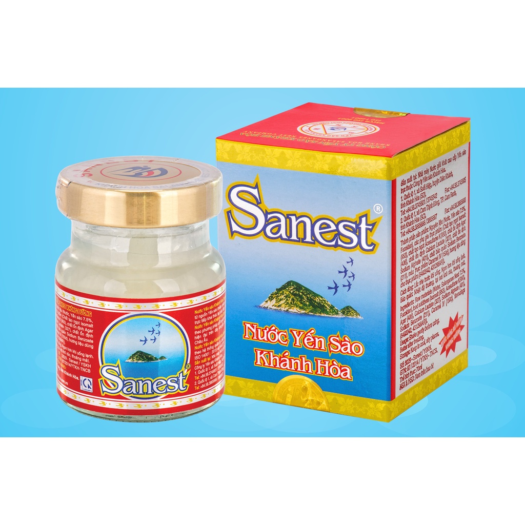 Nước yến sào Khánh Hòa Sanest có đường/ không đường lọ 70ml