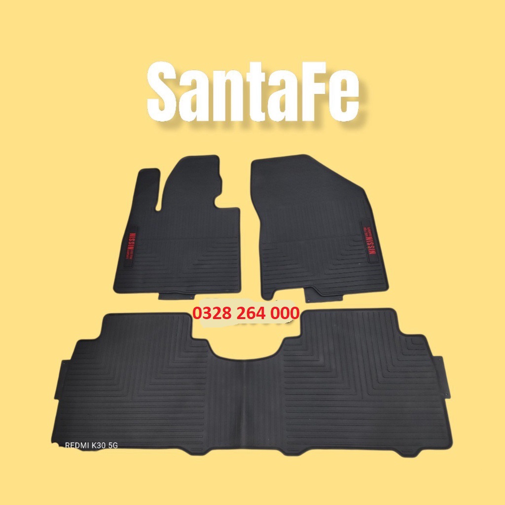 Thảm sàn, Lót Sàn Cao Su Xe Hyundai Santafe 2019 - 2021, 2022, 2023 Sàn Cao Su Đúc Không Mùi Mẫu 02