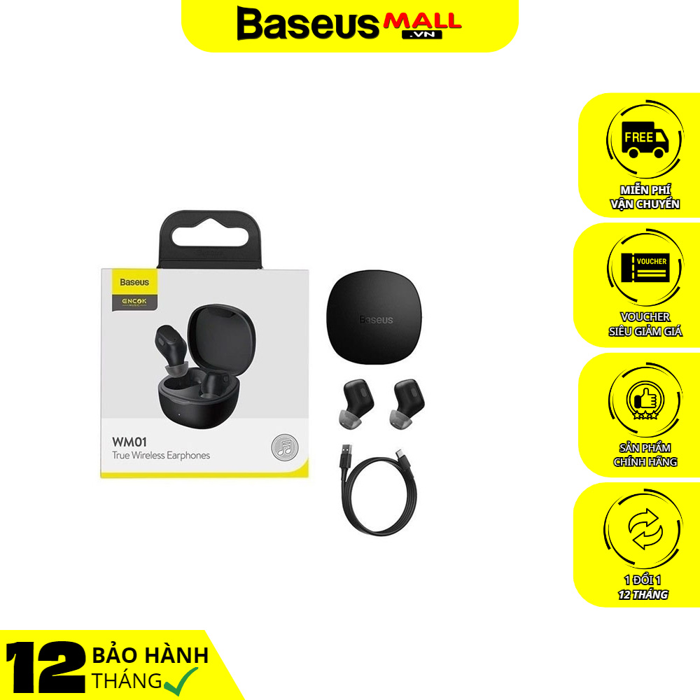 Tai Nghe Bluetooth 5.0 Baseus WM01/WM01 Plus TWS Chống Ồn