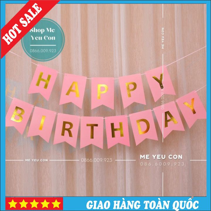 Dây Chữ HAPPY BIRTHDAY Trang Trí Sinh Nhật