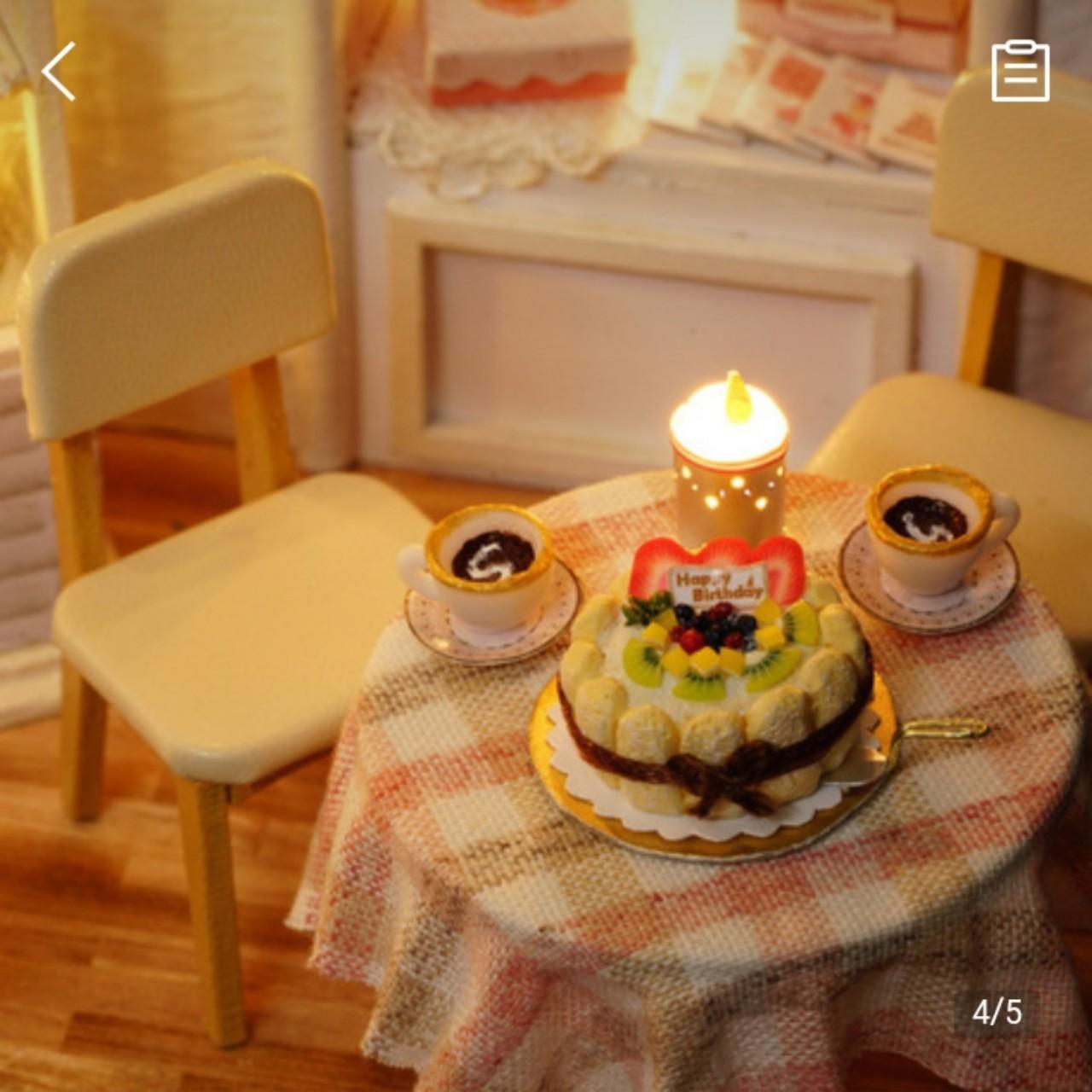 Mô Hình Nhà Gỗ DIY Tiêm bánh mèo con