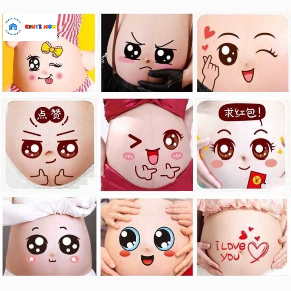 Hình dán bụng bầu dễ thương