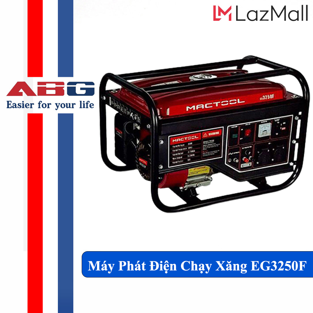 Máy phát điện mactool eg3250f - máy phát điện chạy xăng công suất 3.25kva bình nhiên liệu lớn mức độ tiêu thụ nhiên liệu thấp tiết kiệm điện an toàn với môi trường có thể khởi động đề điện