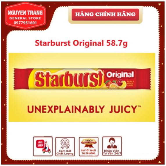 thanh kẹo viên Starburst Original 58.7g
