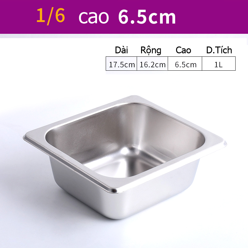 [HCM]Khay Inox Đựng Topping 1/6 (V2)
