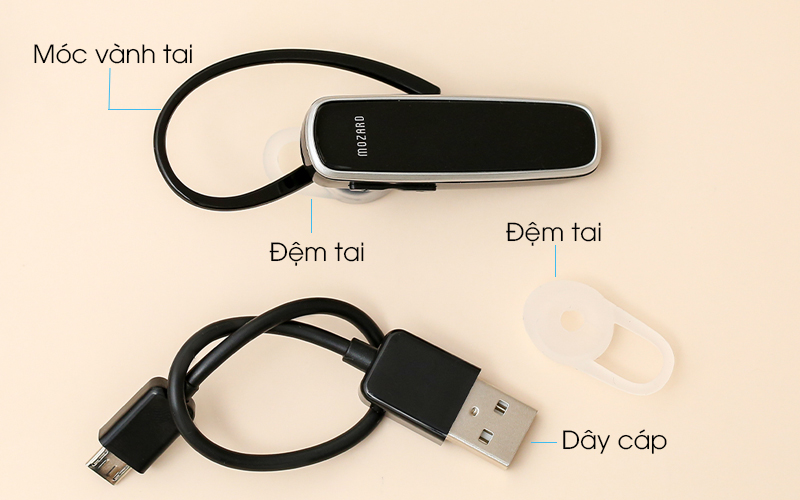 Tai nghe Bluetooth Pisen LE002+ ( Vỏ Mozard le003 ) Đen