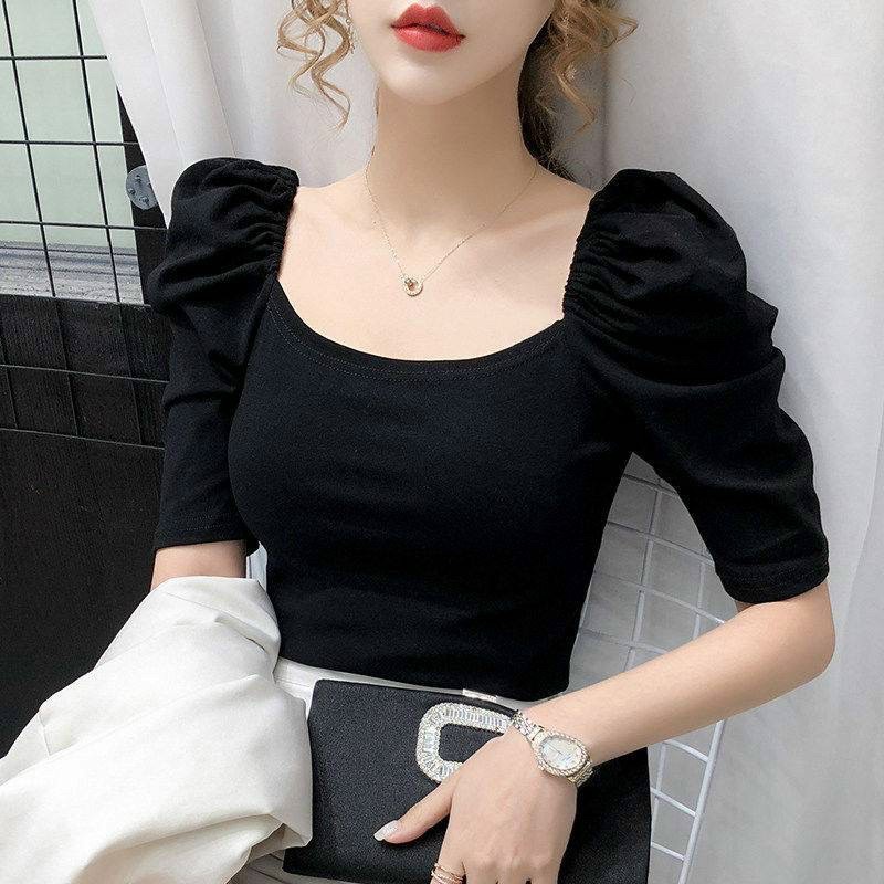 ÁO THUN GÂN LEN TAY PHỒNG CỔ VUỒNG