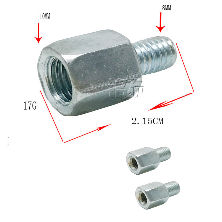 Bộ 2 con Ốc chân gương xe máy nối chuyển đổi 8mm 10mm