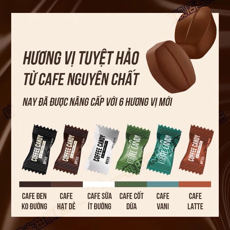 [ƯU ĐÃI CÓ HẠN] Kẹo cà phê nguyên chất  (100 cái/gói)