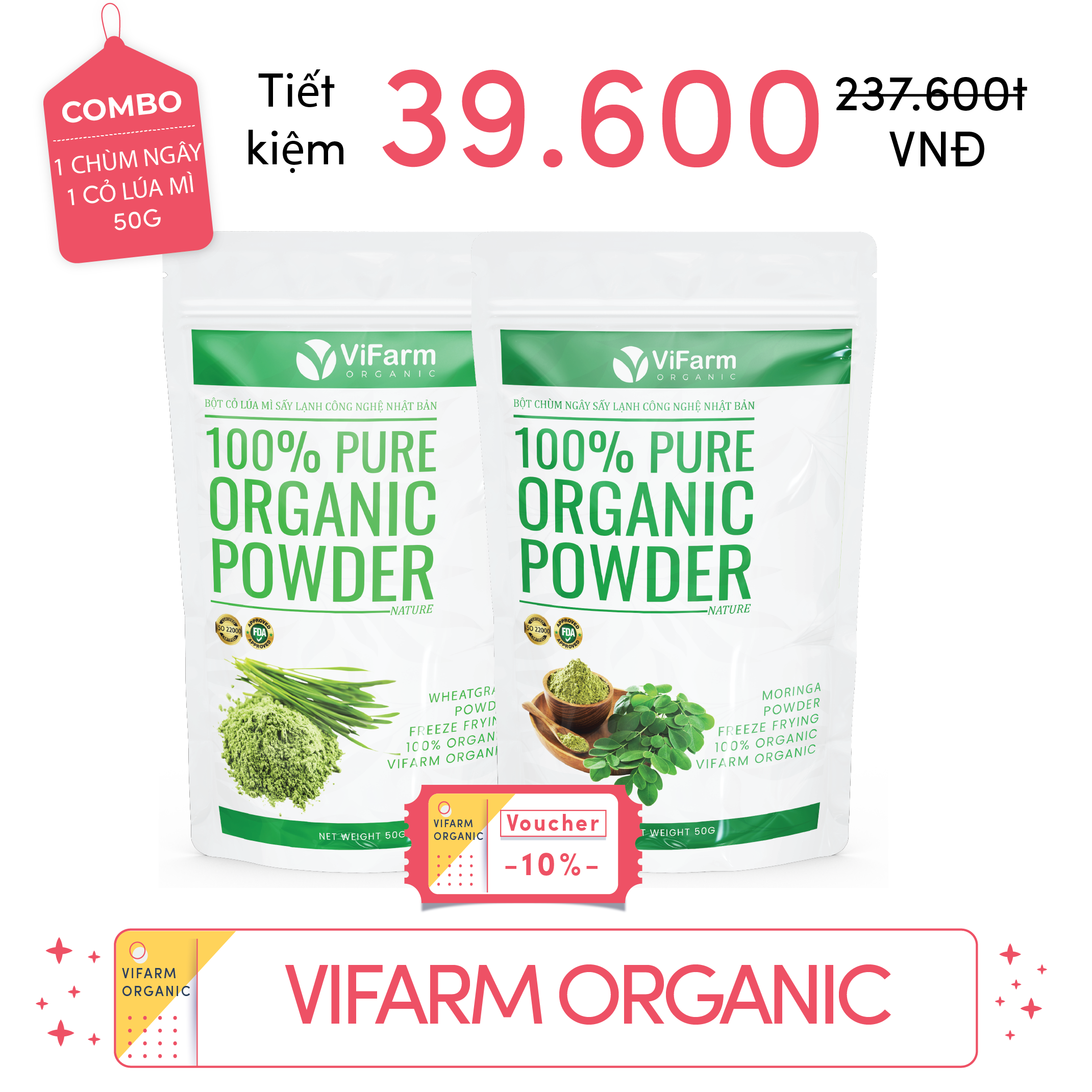 Bột Chùm Ngây Nguyên Chất ViFarm 50g