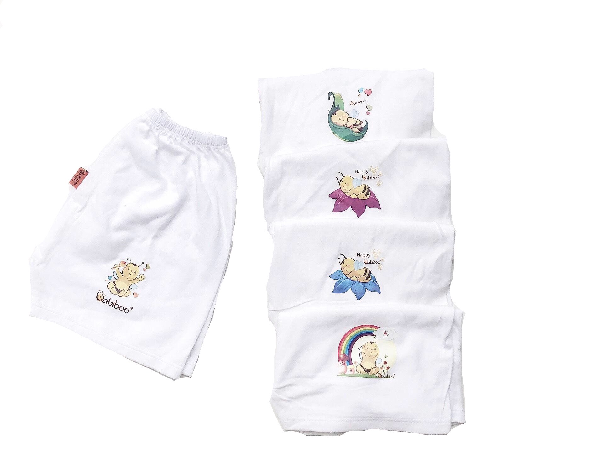 Quần ngắn cotton sơ sinh Babiboo