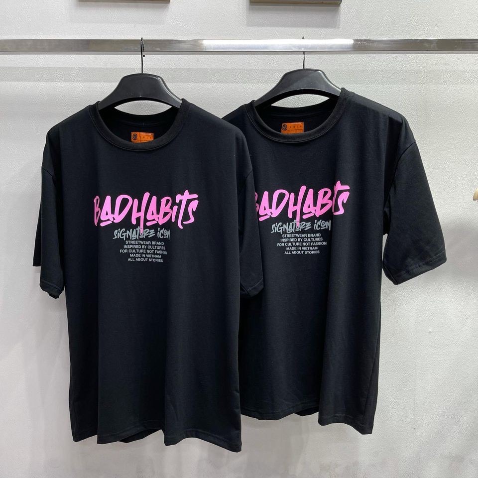 [HCM]Áo thun Logo Bad Habits (Đen)