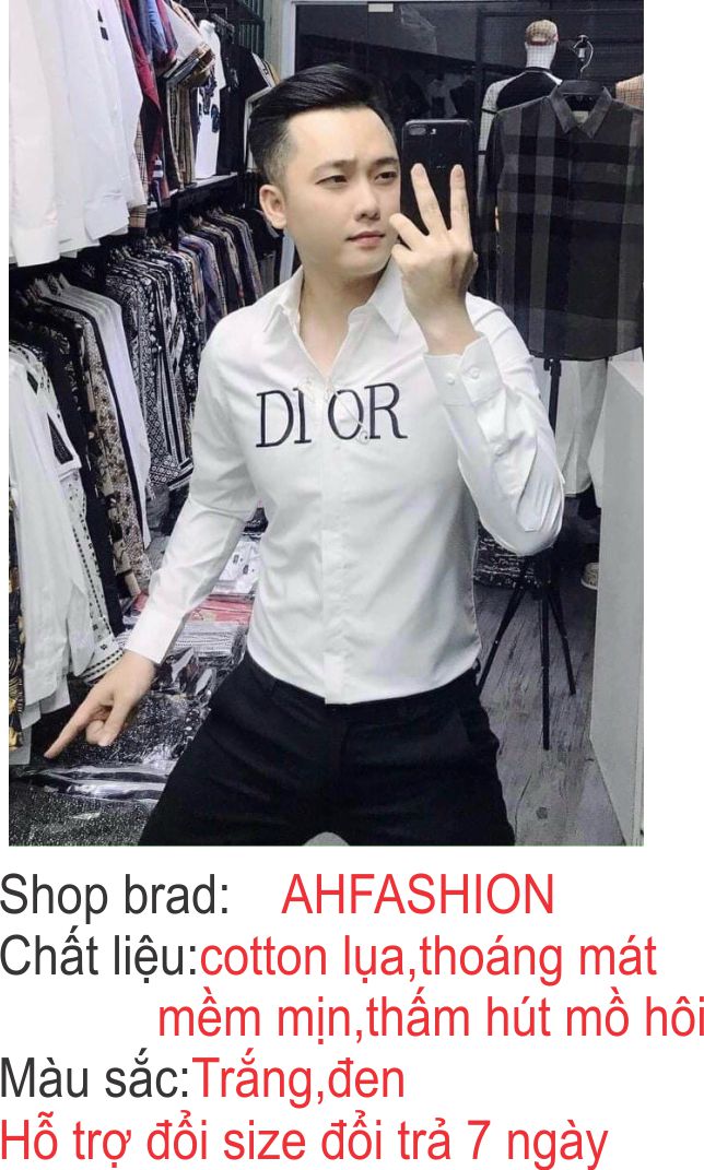 Áo sơ mi nam DIORRR dài tay vải lụa mịn chống nhăn đẹp kiểu dáng hàn quốc mẫu mới nhất cao cấp