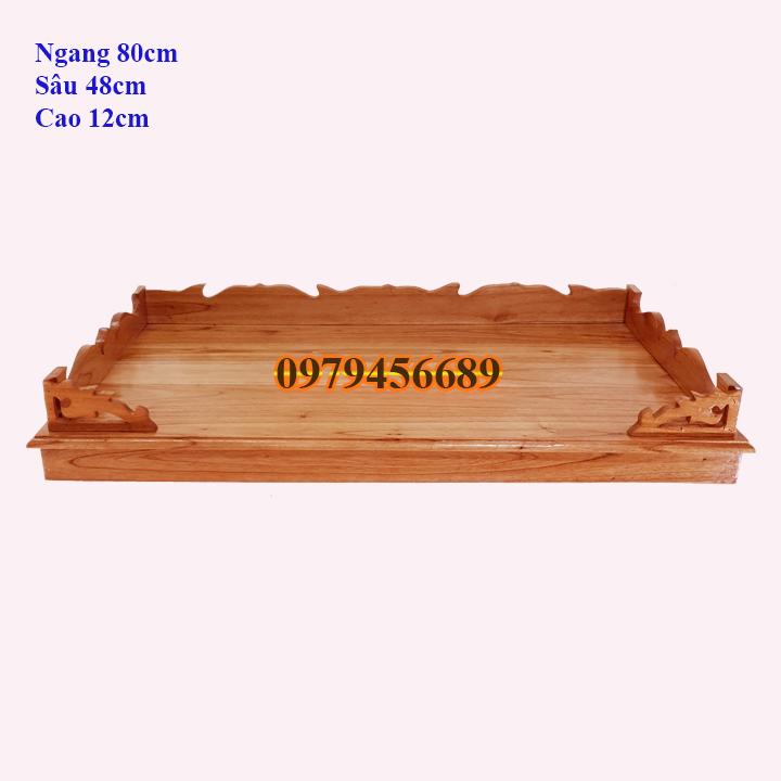 Bàn thờ treo tường gỗ xoan ngang 80cm vàng nhạt
