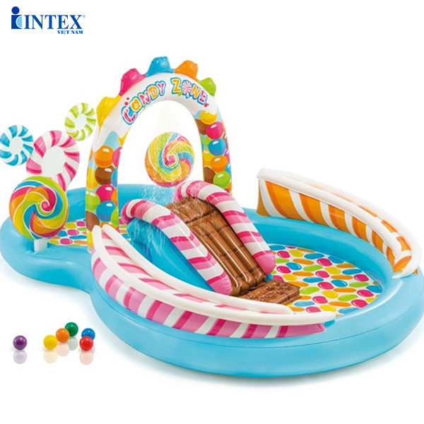 Bể bơi phao cầu trượt công viên Kẹo Ngọt chính hãng INTEX 57149 - bể bơi cho bé, bể bơi, bể phao, bể bơi cầu trượt