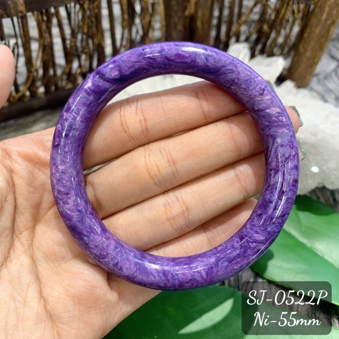 [HCM]Vòng Kiềng Tròn Mắt Rồng Màu Tím Mộng Mơ Size 54-56mm