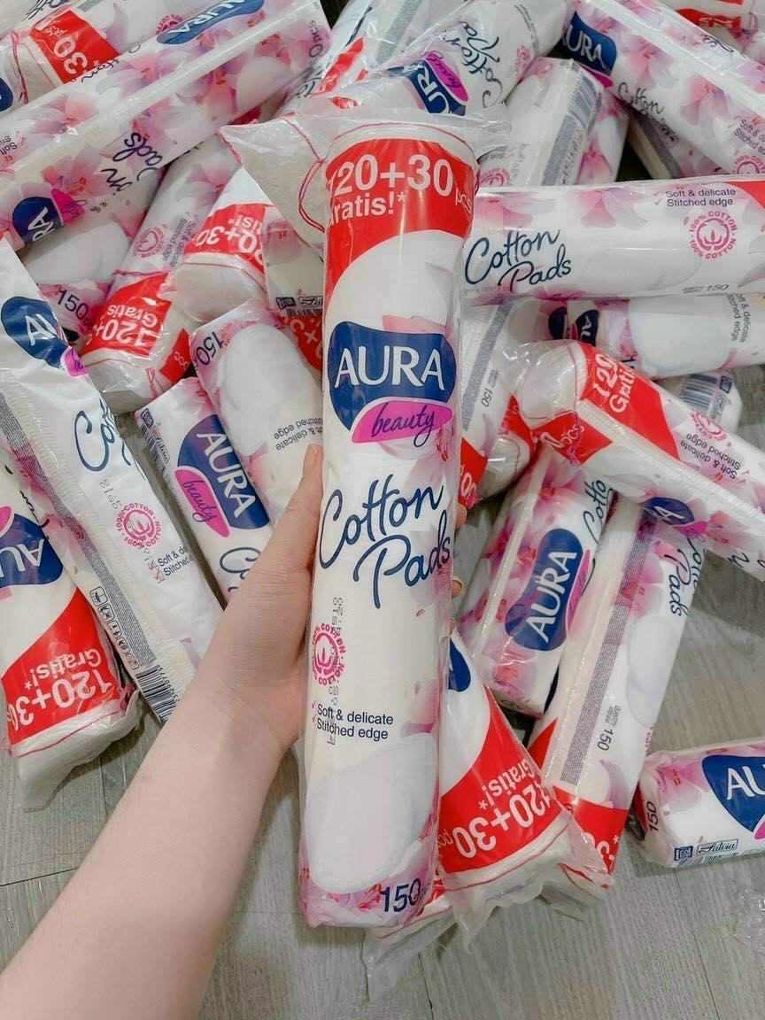Bông tẩy trang Aura Cotton Pads 150 miếng
