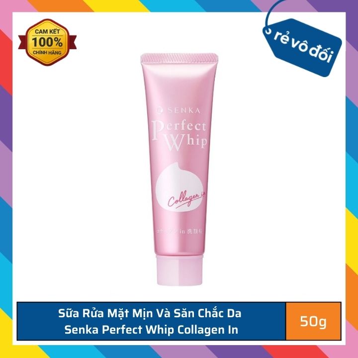 Facial Cleanser Senka perfect whip foam deep clean skin bright pink 50g-Japan