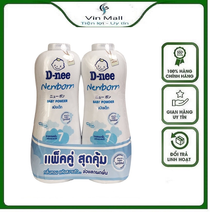 Bộ 2 Chai Phấn Rôm Cho Bé - Phấn Rôm Dnee Baby Powder  400g Thái Lan (Mẫu mới)