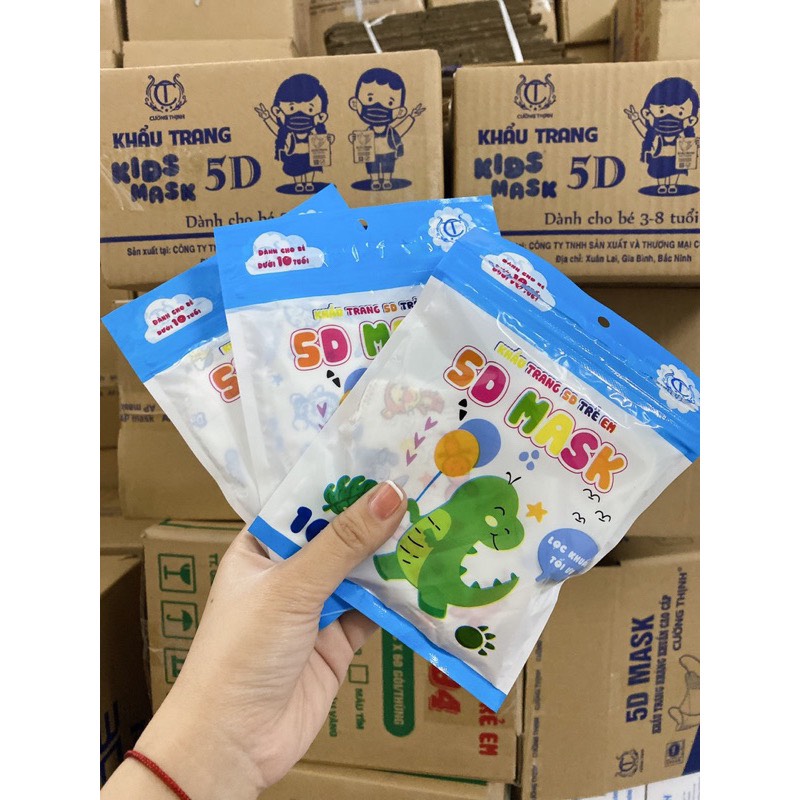 Sỉ 1 thùng khẩu trang 5d (gồm 100 cái) cho bé từ 4-10 tuổi