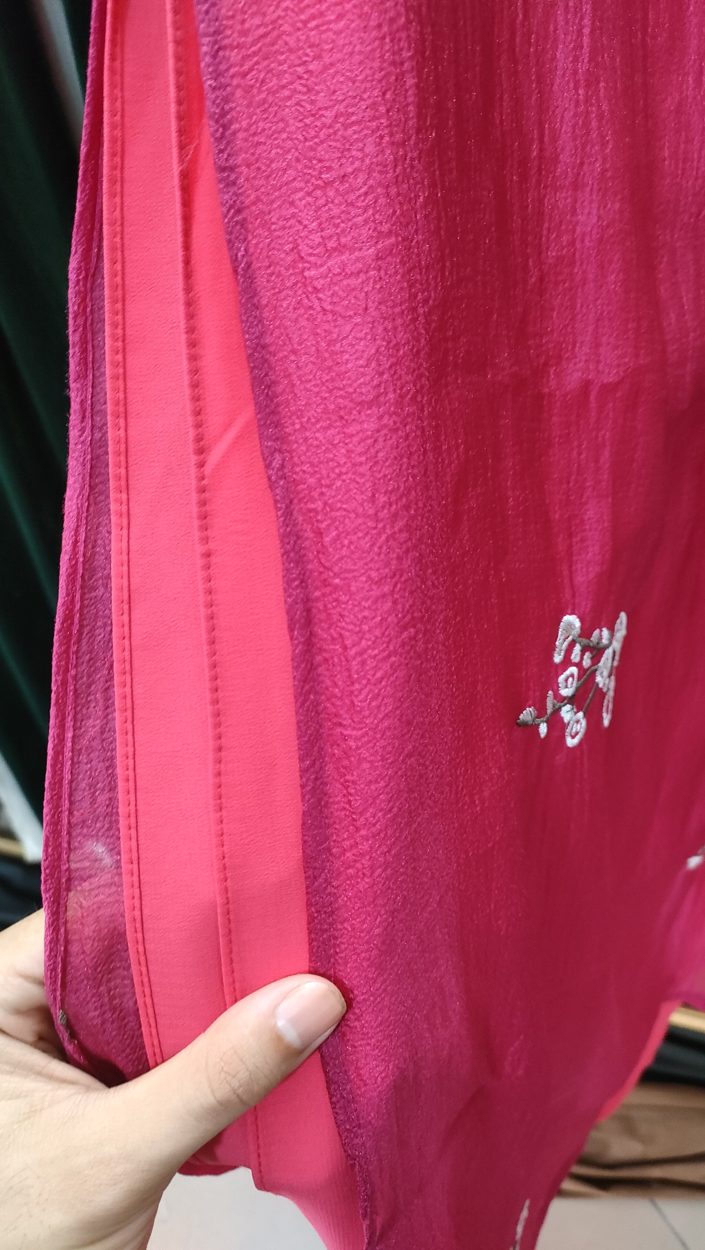 Áo dài cách tân dáng suông hoa nhí truyền thống cao cấp Áo dài nữ lụa cổ tròn thiết kế kèm quần áo dài may sẵn màu Hồng