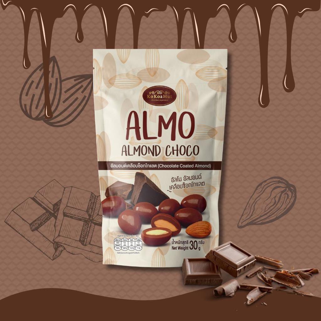 Sô Cô La Hạnh Nhân ALMO – Giòn Ngon, Thơm Lừng – Gói 30g [Hàng Thái Lan]
