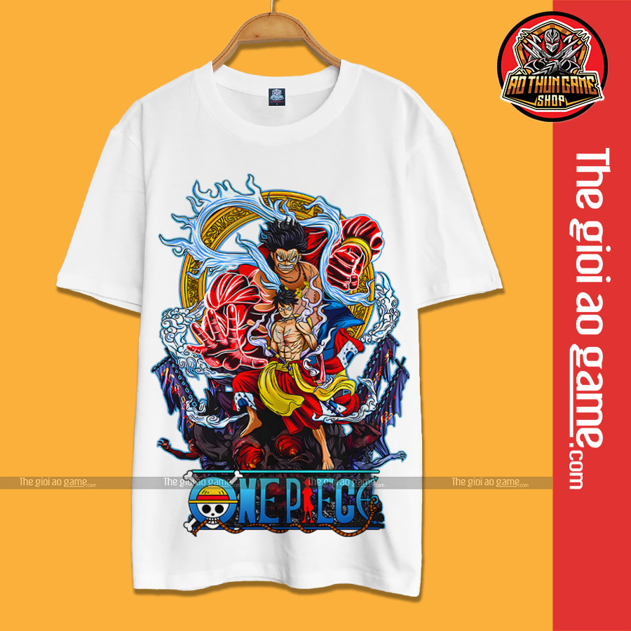Áo One Piece Luffy, Áo Thun Luffy Màu Trắng T15 Phông Unisex Nam Nữ Tay