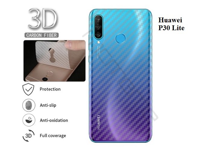 Miếng dán vân carbon, các bon mặt lưng cho Huawei P30 Lite, Nova 4e