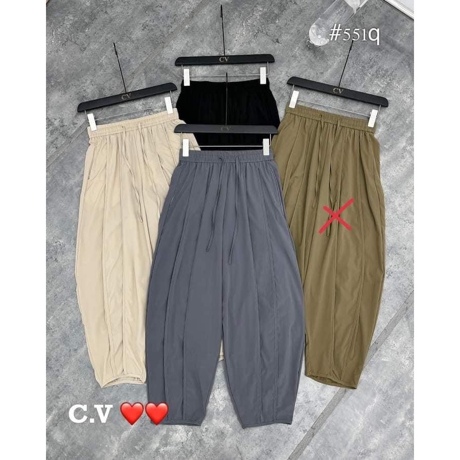 Quần baggy nữ hè buộc nơ eo vải cạp chun cạp cao ống rộng, quần bom dập ly thoáng mát-XMNP-mã 231