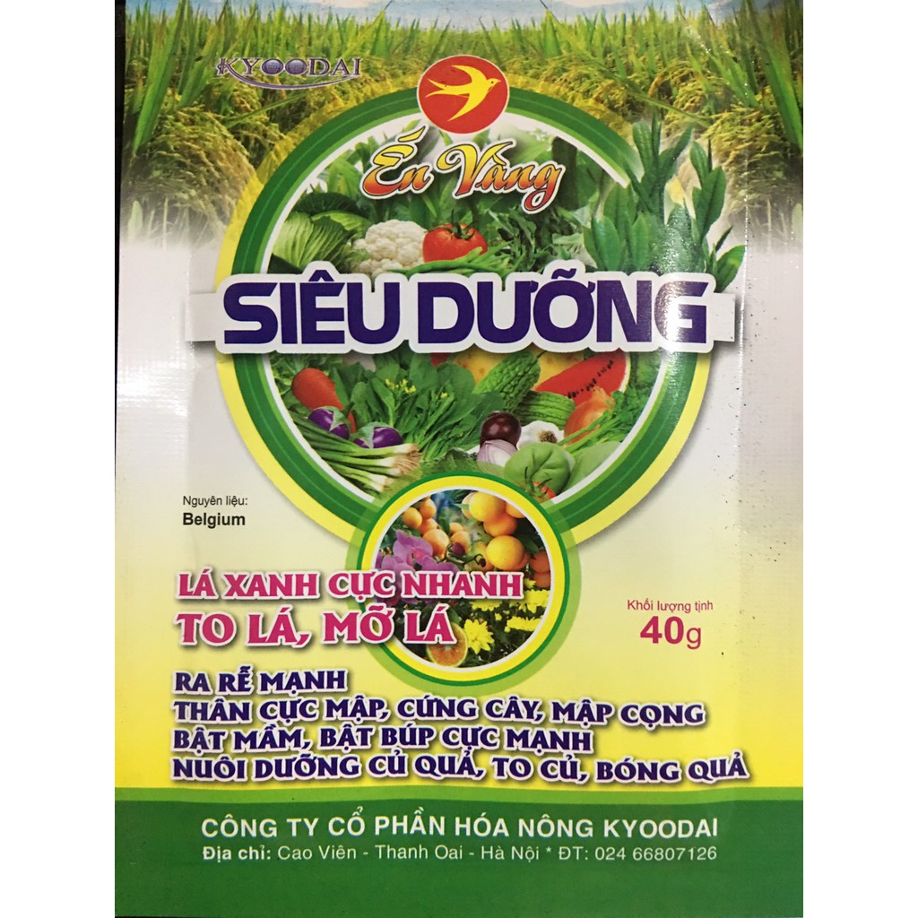 Phân bón npk 30-10-10 nở bụi, xanh lá, mập cọng 40gr