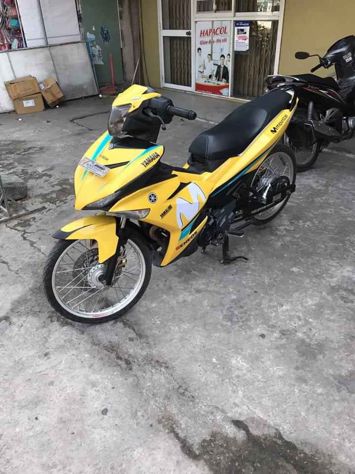 Tem Trùm Exciter 150 vàng nhạt Movistar  - Tem xe máy Exciter 150 thiết kế theo yêu cầu - tem trùm xe máy Exciter 150 vàng nhạt Movistar đẹp rẻ chất