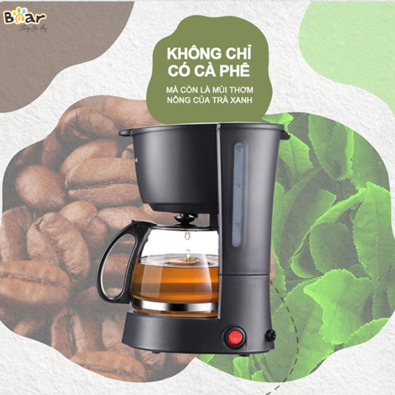 Máy Pha Cà Phê Đa Năng Bear CF B06V2 Máy Pha Cafe Mini Dung Tích 600Ml Thao Tác Đơn Giản Nhanh Chóng