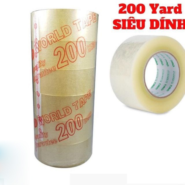 BĂNG KEO TRONG HOẶC ĐỤC 200YA CÂY 6 CUỘN