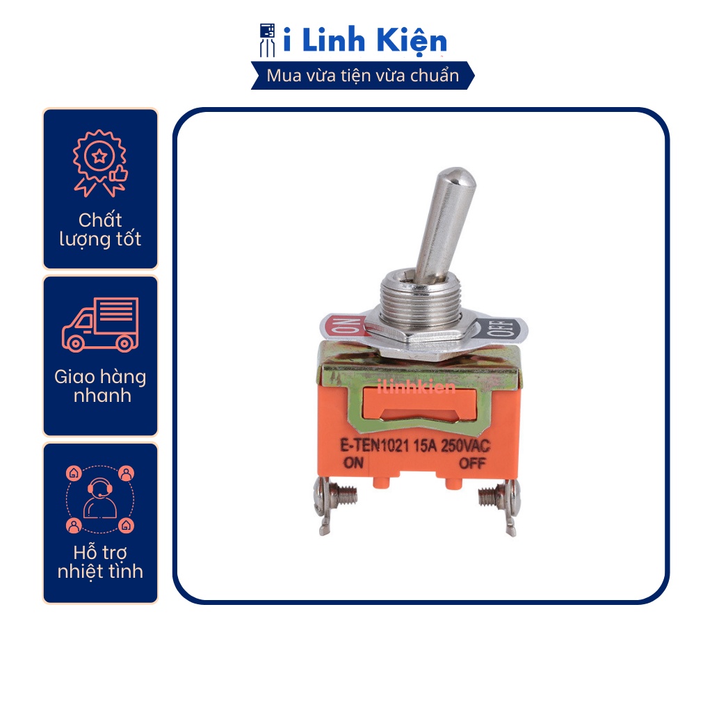 Công tắc gạt đơn E-TEN1021 15A 250V 2 chế độ 2P