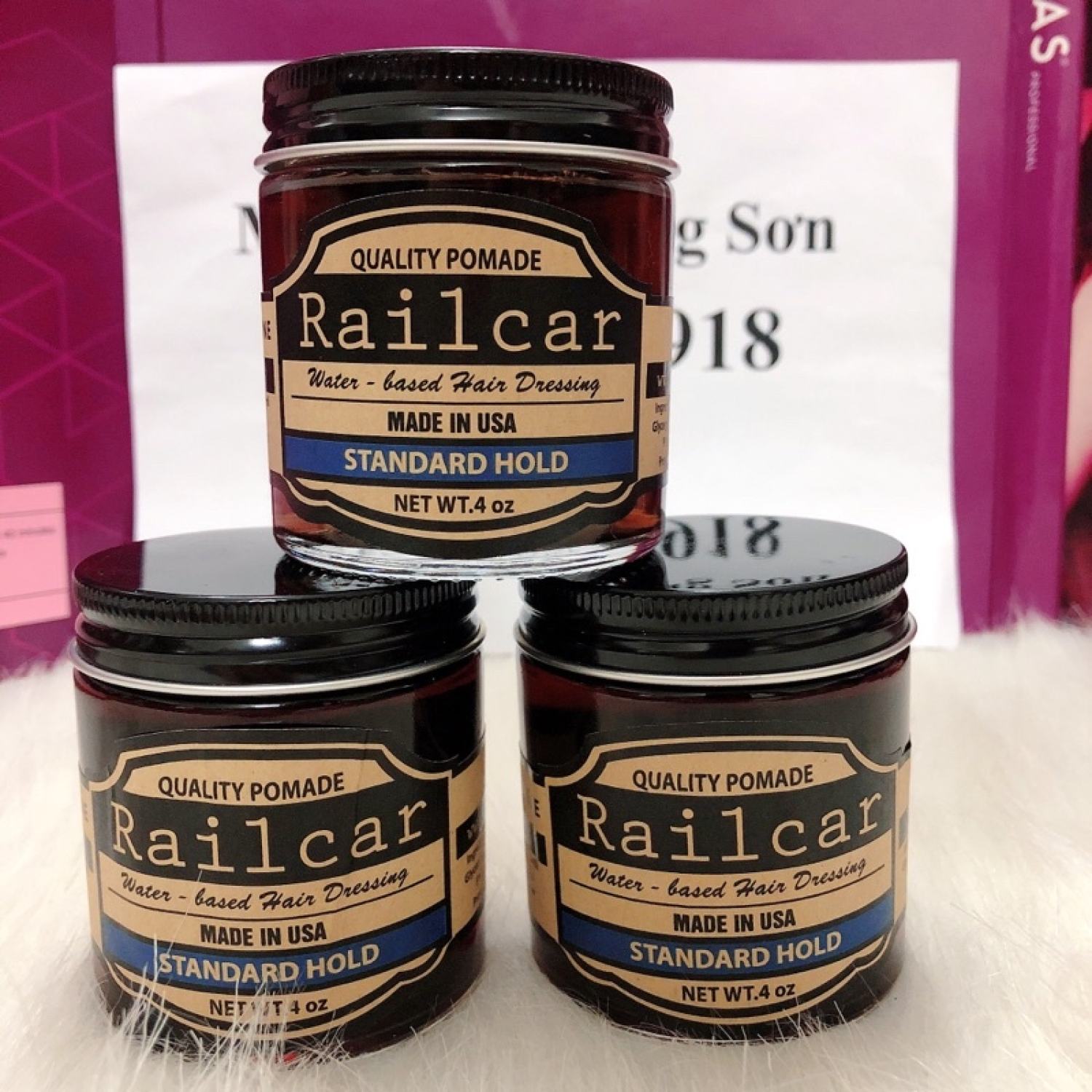 Sáp vuốt tóc railcar quality pomade 100gr tạo kiểu giữ nếp cho tóc. hàng chính hãng