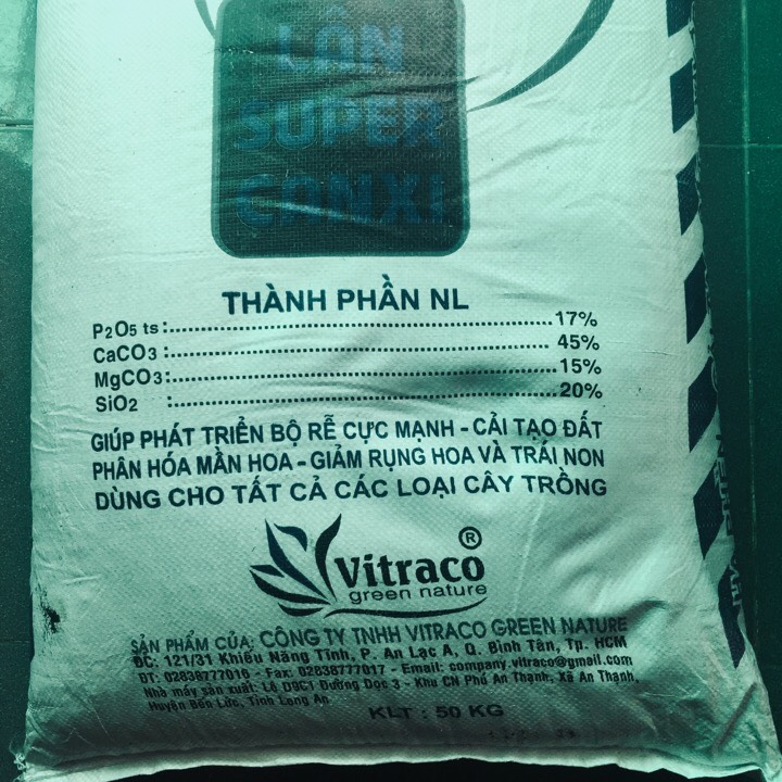 Phân Lân Super Canxi túi 1kg