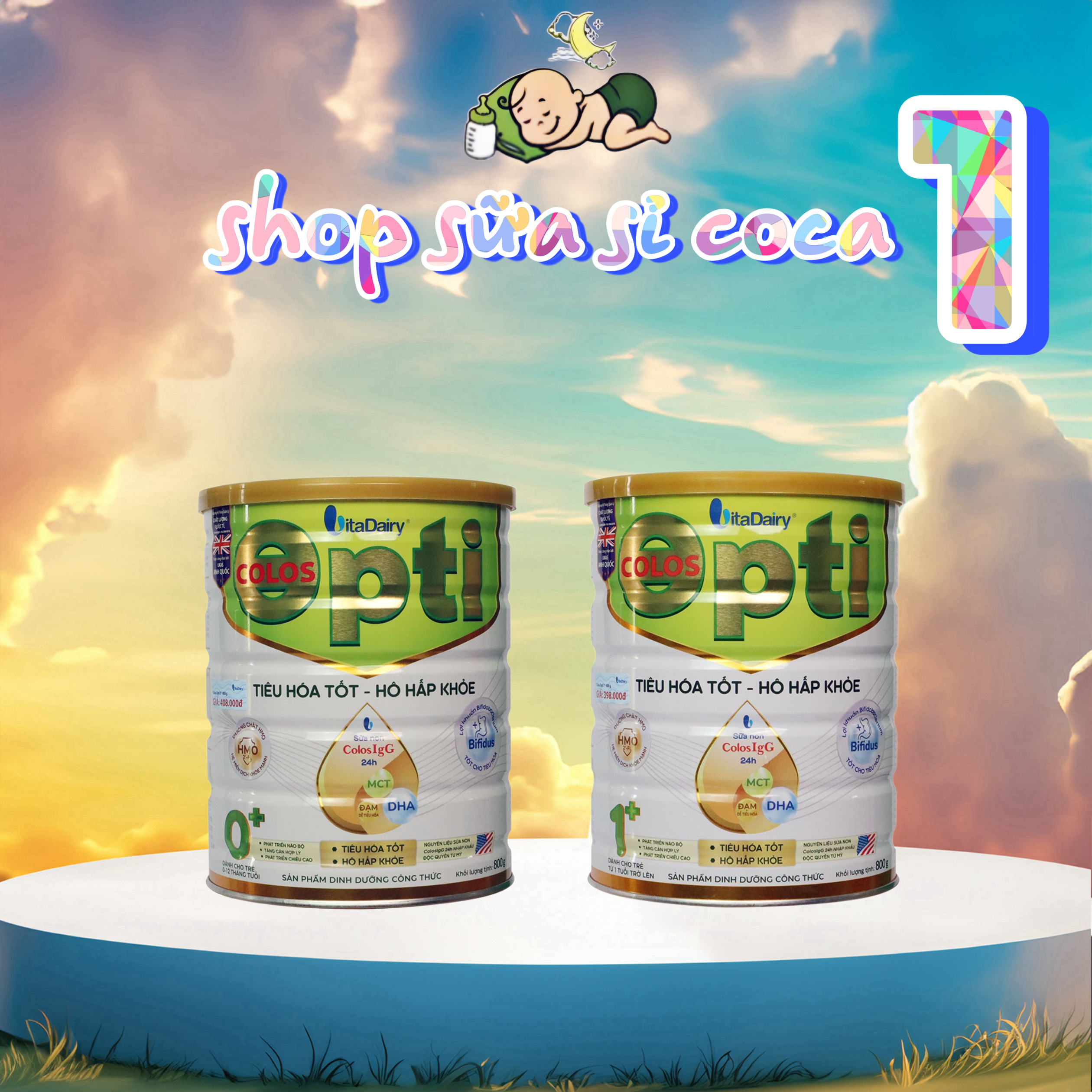 Vitadairy Sữa Colos Opti 800gr đủ loại cho bé (Mã Qr tích xu,date 2026)