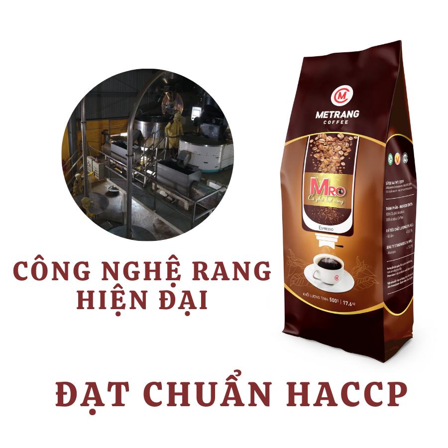 Cà Phê pha máy Mê Trang MRO - túi hạt 500g - cà phê nguyên chất