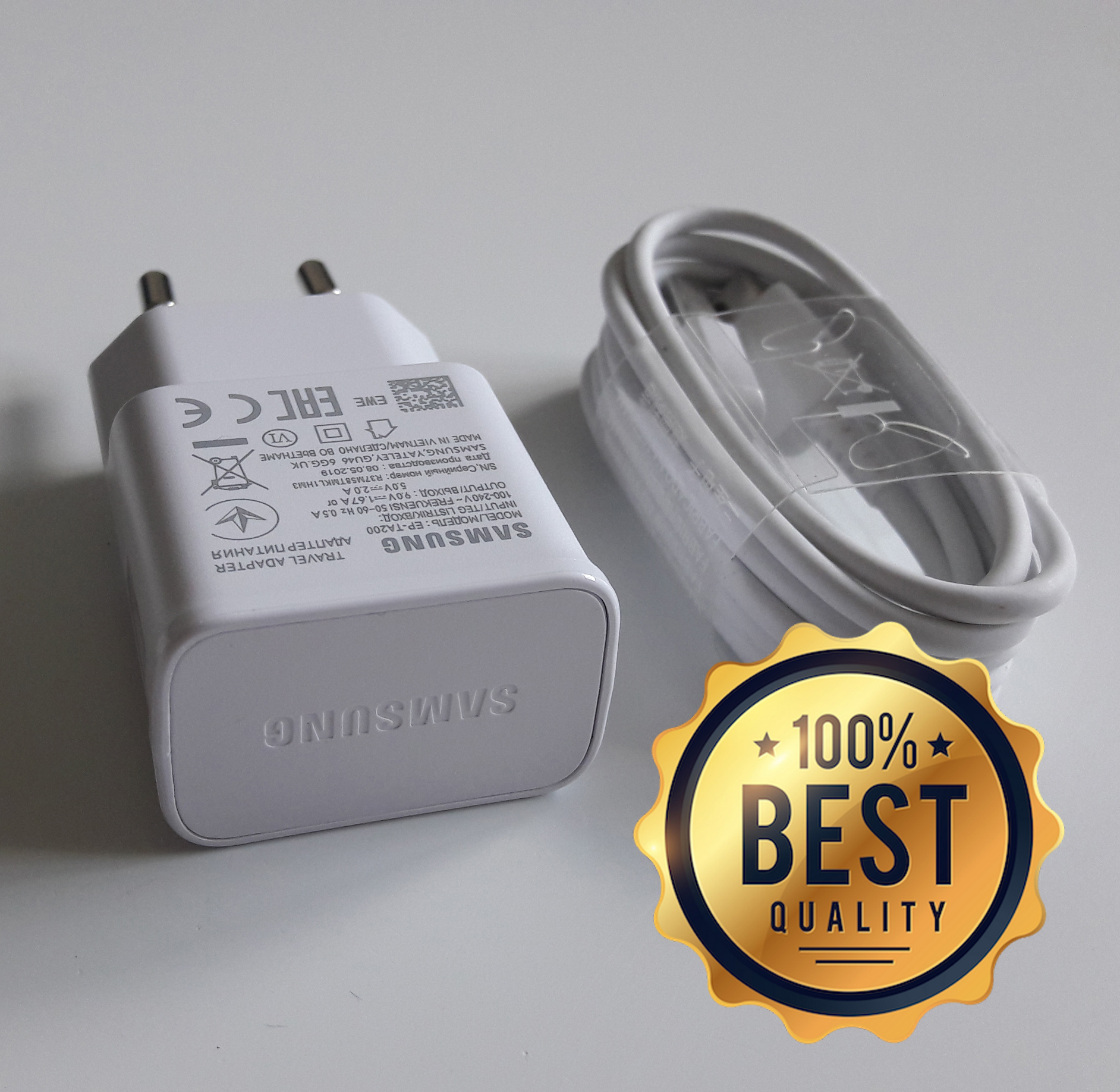 Bộ sạc nhanh Samsung A8 2018 / A8 Plus 2018 / A8 Star (Cam kết sạc ZIN) (Adaptor + Cable chuẩn USB type C) (Fast Charging)