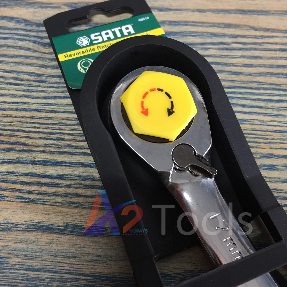 Cờ lê vòng miệng tự động đảo chiều 17mm Sata 46610