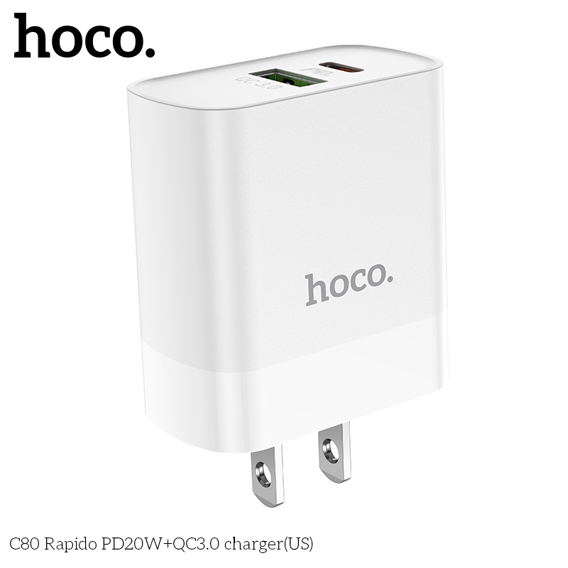 Cóc sạc nhanh hc c97 pd20w qc3.0 - 2 cổng sạc type c + usb