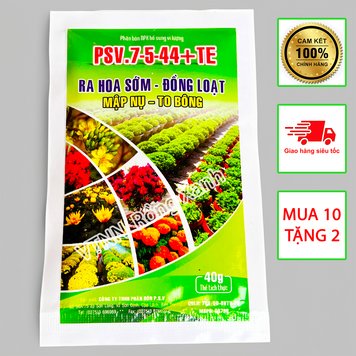 [Phân Bón PSV 7-5-44+TE 50gr] Kích Ra Hoa Tạo Mầm Hoa To Bông Mập Nụ