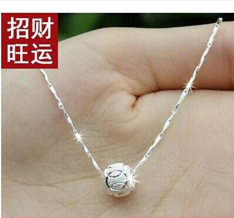 Chính Hãng 925 Bạc Dây Chuyền Dây Chuyền Hạt Bạc Mặt Dây Chuyền Dây Chuyền Bạc Tặng Bạn Gái Trang Sức Tanabata Quà Tặng Người Yêu