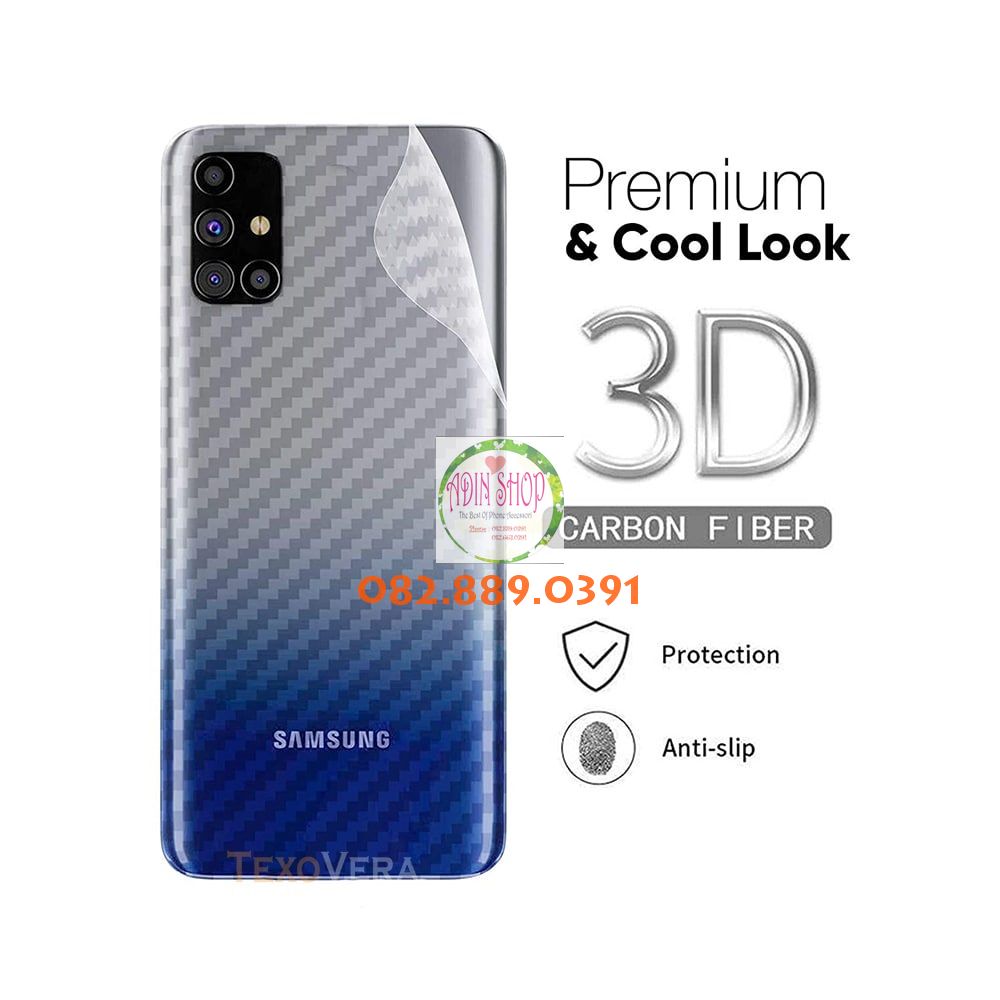 Miếng dán mặt lưng skin carbon Samsung M51 trong đen