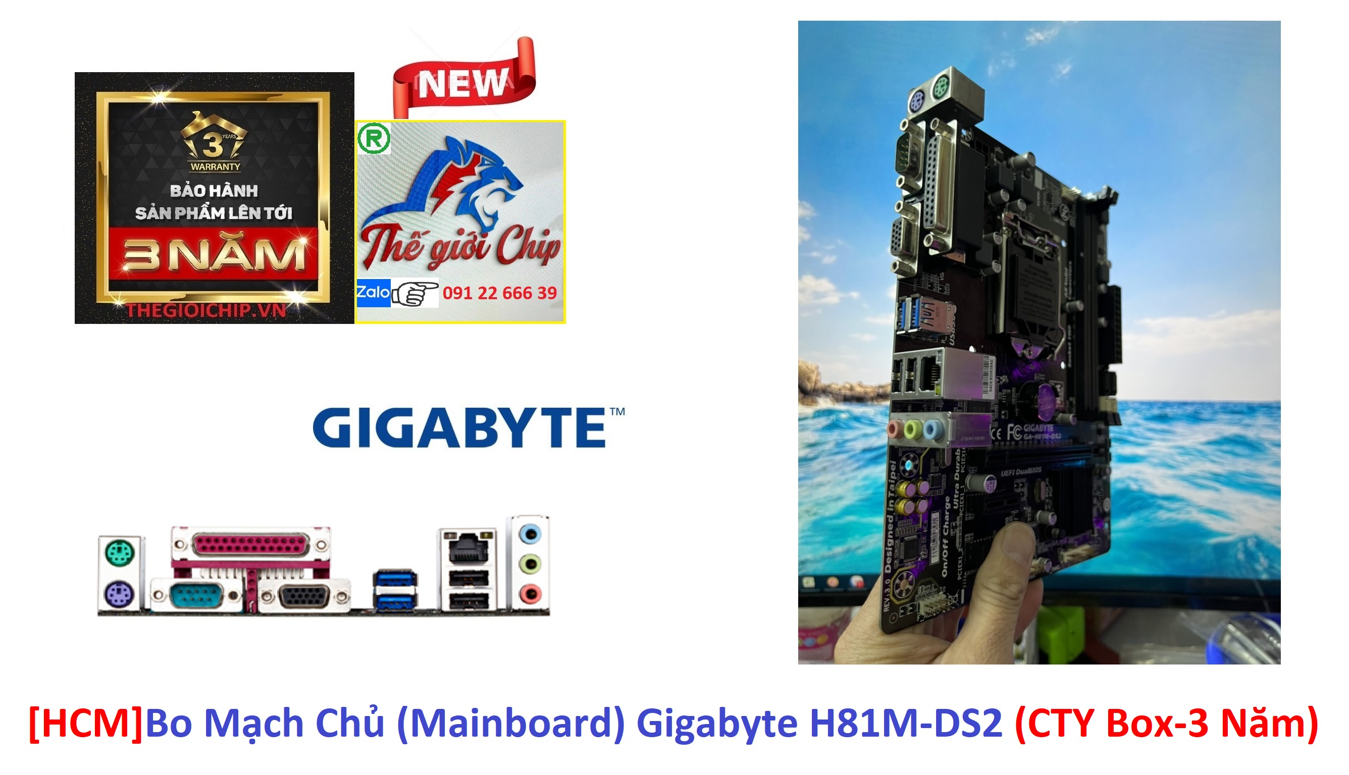 [HCM]Bo Mạch Chủ (Mainboard) Gigabyte H81M-DS2 (CTY Box-3 Năm)