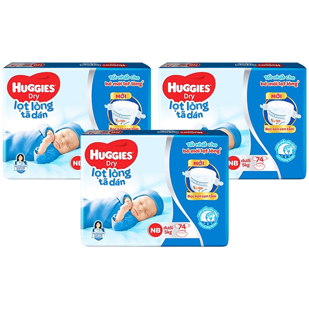 Tã dán sơ sinh Huggies 70 miếng NB70 (Cho bé dưới 5kg)