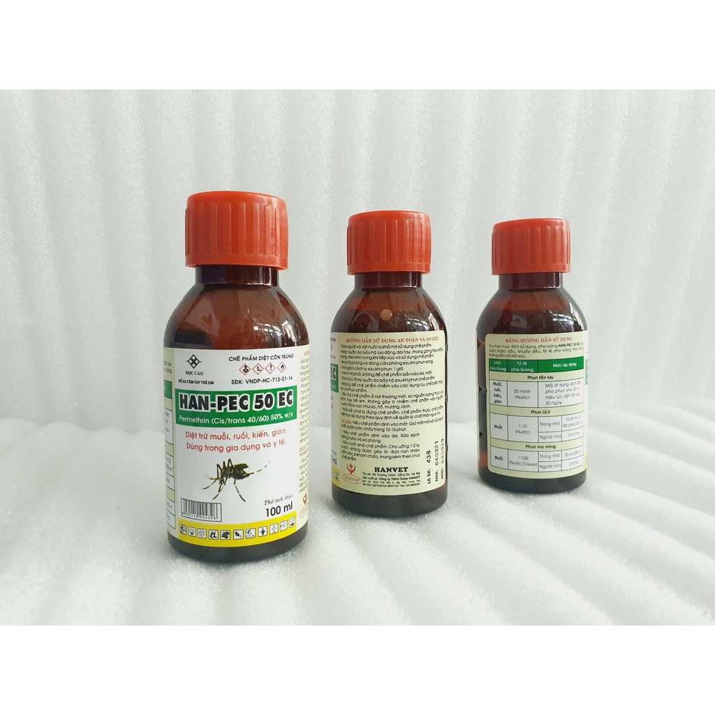 Chế phẩm diệt muỗi HAN - PEC 50EC chai 100ml - công ty HANVET