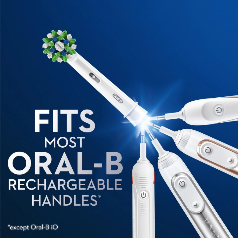 Bộ 3/5 đầu bàn chải điện thay thế oral-b brush cross action nội địa Úc giúp sạch sâu mảng bám kẽ răng quatangme-com-vn