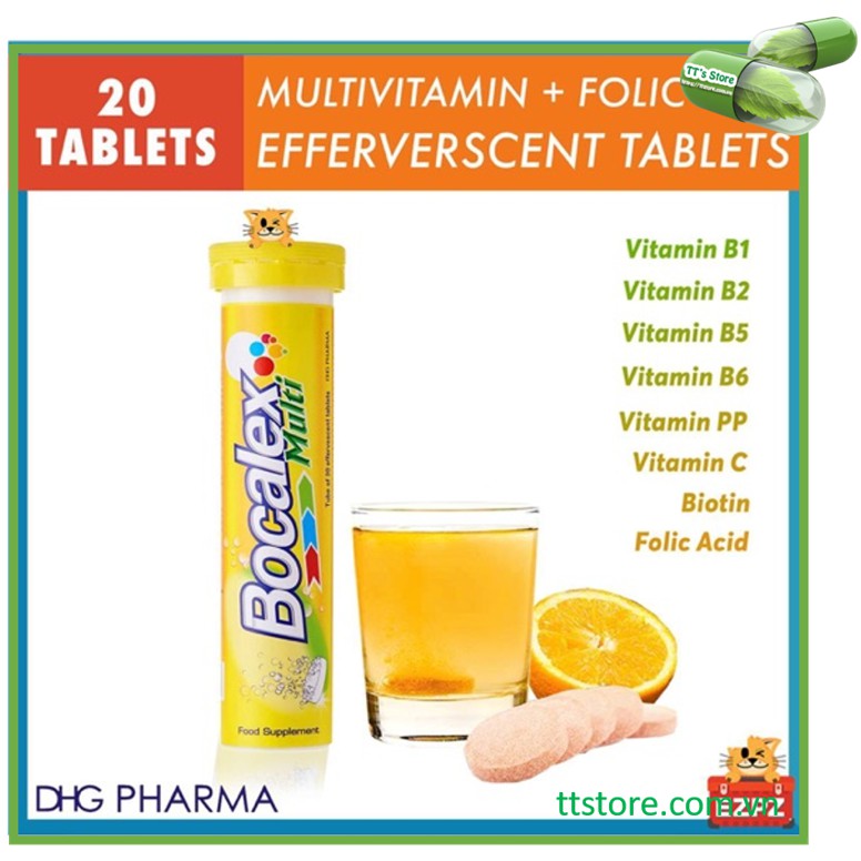 [HCM]Viên sủi BOCALEX MULTI DHG (Tuýp 20 viên) - Bổ sung vitamin [Beroca berroca berocca]