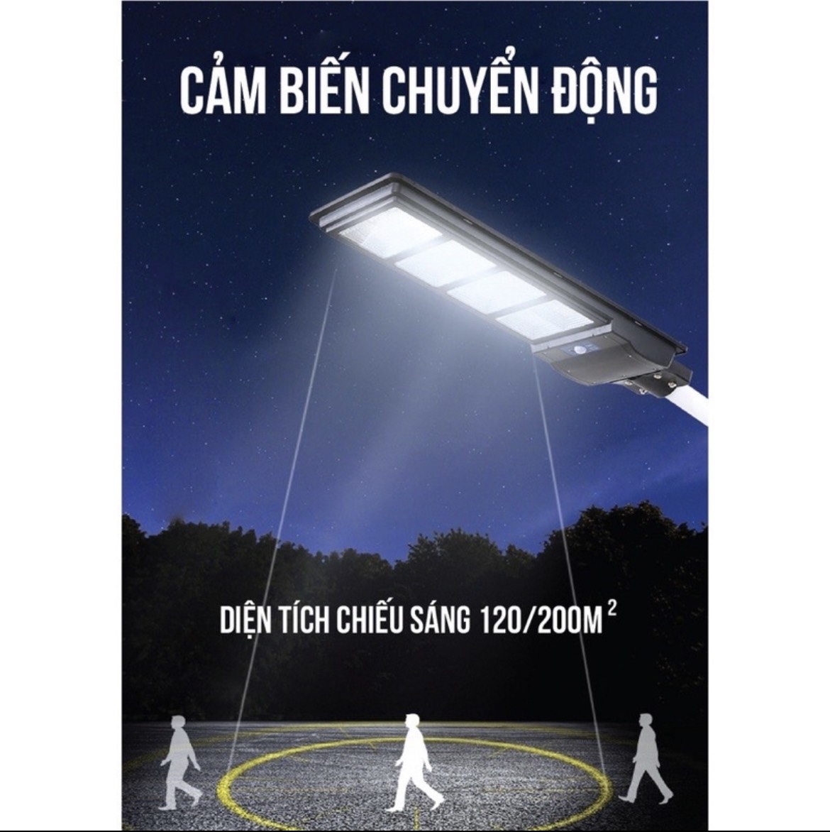 Đèn năng lượng mặt trời 200W sáng trắng